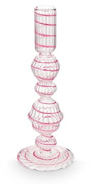 Pip Studio Swirl Pink Glas Kerzenständer 22cm