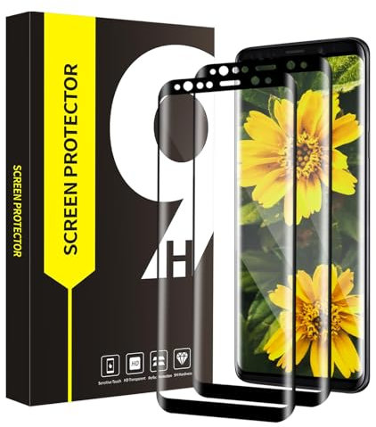 Bodyguard Verre Trempé pour Samsung Galaxy S9, 2 pièces bords incurvés 3D vitre protection, Anti-huile, Haute Sensibilité, 9H Dureté, Bubble Free, 0.33mm Transparent HD Samsung S9 protection écran