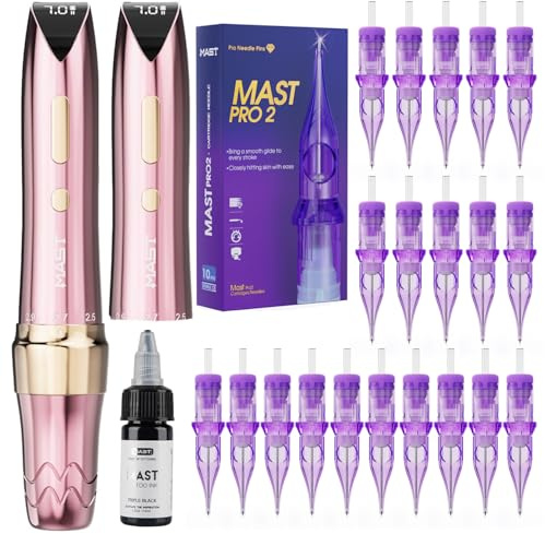 Mast P60 Tattoo Machine Set, Wireless Tattoo Pen Machine, Microblading Pen with Wireless Battery for Brow, Lip, Eyeline, Scalp, Small Tattoos