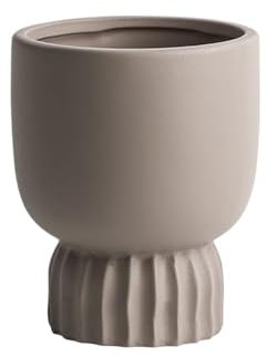 ﻿Pot de Fleurs Pots de fleurs ronds à base haute, pots de plantes en céramique en forme de tasse, for le salon, rebord de fenêtre, pot de décoration de jardin, intérieur et extérieur (3 tailles) Cache