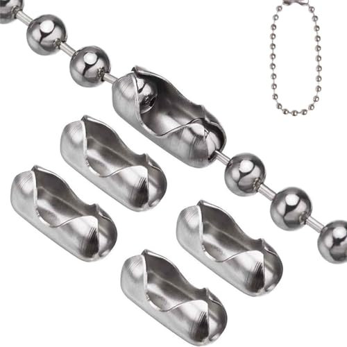 Lunpog 20 PCS Stainless Steel Blind Chain Connectors, Roller Blind Cord Connector Clips for Vertical Blinds and Bead Chain Repair, Durable Curtain Roller Spare Parts