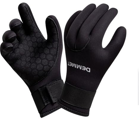DEMMET 1.5MM Neoprenhandschuhe warme rutschfeste Tauchhandschuhe für Herren mit hoher Elastizität und Verstellbarer Bürste geeignet zum Tauchen Schwimmen und Schnorcheln (1.5MM, M)