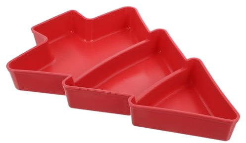 Ciieeo vassoio di frutta caramella trattare ciotola da frutta vassoio di caramelle Piatto da servizio alimentare Snack che serve vassoio piatto diviso plastica rosso Riutilizzabile