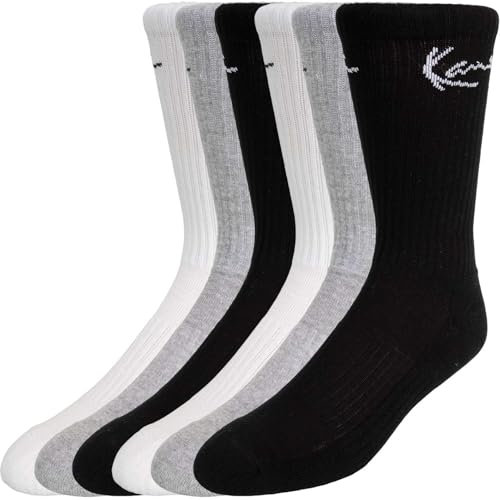 Karl Kani Signature Socks Socken 6er Pack (DE/NL/SE/PL, Numerisch, 43, 46, Regular, Regular, black grey white)
