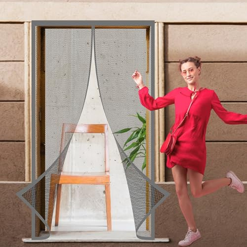 Zanzariera Magnetica Finestra 100 x 260 cm Senza Forare Zanzariera Magnetiche per Porte Finestre per Porte D'Ingresso, Finestra, Grigio
