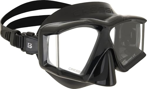 CRESSI Horizon - Singola Maschera Dotata di 4 Vetri Separati o Combo Set Maschera+Snorkel Scilla Top Dry Valve System per Una Visione Panoramica, Immersioni e Snorkeling Unisex