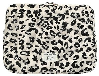 Kexpery Housse de transport pour ordinateur portable 13 pouces imprimé léopard (Beige M)