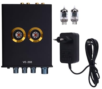 Kavolet Heim-Audio-Vorverstärker mit Audio-Equalizer, Vakuum-Röhrenverstärker für Computer, Röhrenvorverstärker mit Stabiler Leistung für CD-Player, Leichtes Aluminiumgehäuse (EU-Stecker)