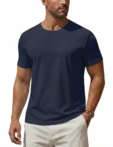 COOFANDY Men's Running Gym T Shirts Lightweight Tight Arm T-Shirt Short Sleeve Retro Athletic Training Fitness Tops
