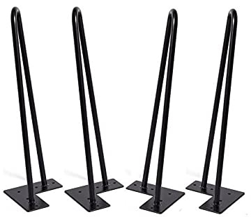 homewell 4 Stück Hairpin Legs, Tischfüsse Tischbeine Metall, Beine Haarnadelbeine Tischgestell mit Bodenschoner und Schrauben, Tischkufen DIY, 50cm