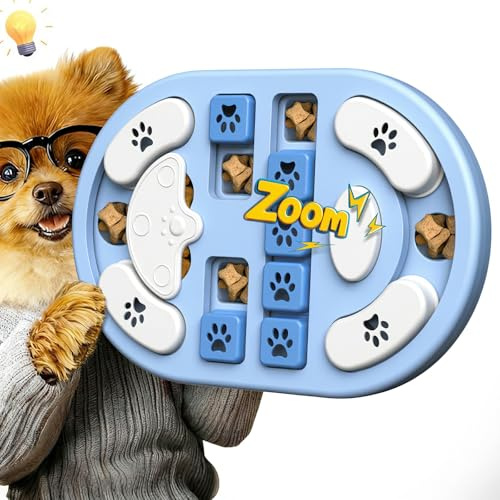 TRIGRAND Hundespielzeug Intelligenz, Langeweile IQ Training,Geburtstag Leckerli Spielzeug Quietschend, Intelligenzspielzeug für Hunde Waschbar, Hundespielzeug Kleine Hunde Jede Größe, Blau & Weiß