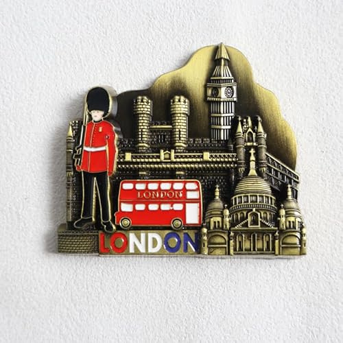 Imanes de metal para nevera de Londres, Reino Unido, adorno de recuerdo de turismo europeo, imanes de refrigerador, colección de pegatinas, regalo para decoración del hogar (1)