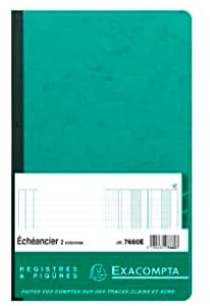 EXACOMPTA Piqûre 32x19,5cm echeancier 80 pages