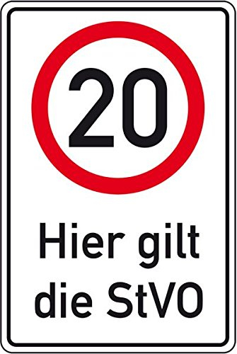 LEMAX® Hinweisschild 20 - Hier gilt die StVO, Aluminium RA0, reflektierend, 600x900mm