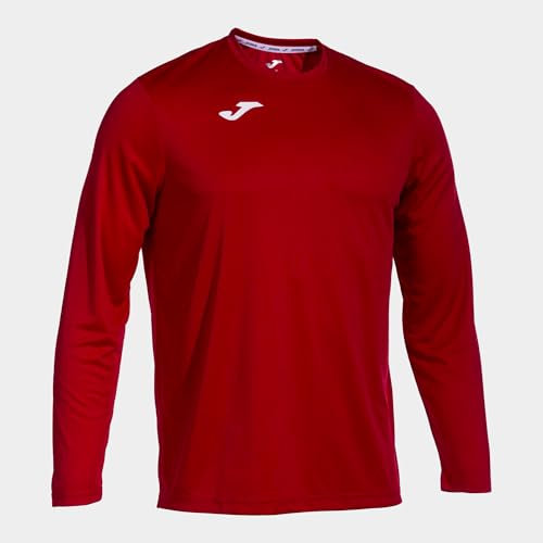 Joma - Camiseta Deportiva Manga Larga Hombre - Ligera y Transpirable Ideal para Todo Tipo de Deporte - Combi S - Rojo