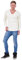 Bay eCom UK Mens V Neck Chunky Cable Knit Pullover Jumpers Warm Winter Sweater S to 5XL Cream