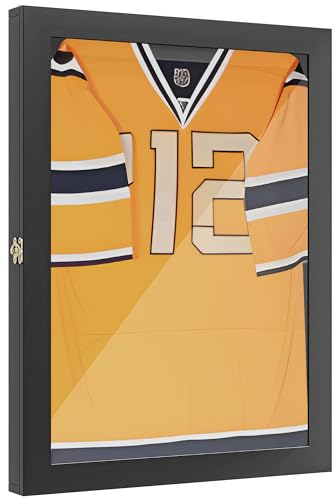 Homcom Frame Box T-Frame Rahmen Nielsen Rahmen für Trikot Tür Acryl Innenfutter Filz + Kleiderbügel 60 x 7 x 80 cm schwarz 01