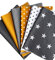 babrause® Stoffpaket Patchwork Baumwollstoffe 12 x (25x35cm) gelb grau weiß - Stoffe - Punkte, Sterne, Rauten, Pünktchen, Sterne