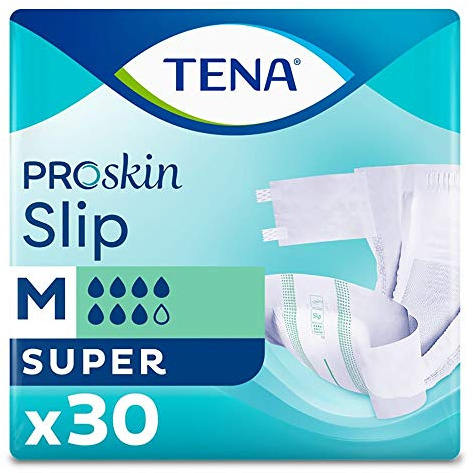 TENA ProSkin Incontinence Slip Super Medium, 30 Count, White, (Pack of 1)