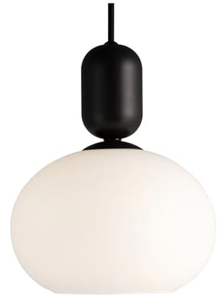 Pendelleuchte NOTTI, E27, IP20, Glas opal weiß, Mokka