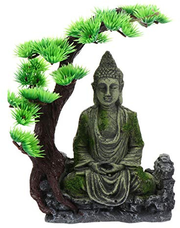 balacoo Alte Buddha-statue Im Aquarium Aquarienlandschaft Hotel Buddha Herzstück Aquariumdekorationen Dekorationen Für Aquarien Unterwasserlandschaftsfigur Harz Traum Sitzende Statue