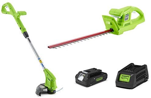Greenworks 24V String Trimmer & Hedgecutter 2AH Battery & Charger