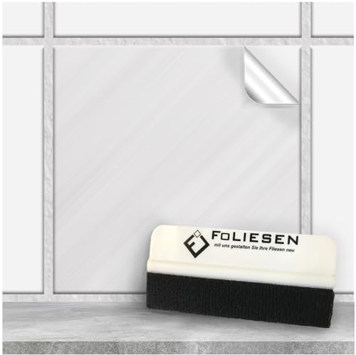 FoLIESEN Fliesenaufkleber 20x20 cm für Bad, Küche, Badezimmer - Fliesen-Folie selbstklebend - 30 Klebefliesen + Rakel, .:Bastia - 20x20 cm