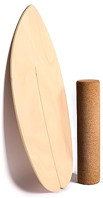 WAHU Balance Board - einzigartiges Board inkl. Rolle und Rocker Shape - Surf Balance Board - Gleichgewichtstraining für Kinder und Erwachsene - Balance Board 100% Echtholz