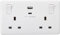 Knightsbridge CU9002 13A 2G Switched Socket with Outboard Rockers and Dual USB (A+C) 5V DC 4.8A Shared