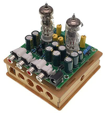 YXHH ' 6J1 preamplificatore Amplificatore per Cuffie amp 6J1 valvolare Buffer Kit DIY (6J1 preamplificatore valvolare Amplificatore Bordo + di Guscio Trasparente)