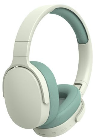Fiauli Over Ear Headphones Wireless Bluetooth,HiFi Foldable Intelligent Noise Cancelling Adjustable Wireless Headset,Bluetooth-compatible 5.1 Stereo Clear Call Quality, iOS & Android for Sports Green