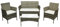 COZYBRITE Rattan Garden Furniture Sofa Set with Cover Coffee Table Chairs 4 Seater for Outdoor Patio Balcony 6210-B (Mixed Grey+Beige Cushions)