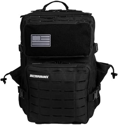 ELITRAINX ELITEX TRAINING Militär-Rucksack, wasserdicht, für Sport, Kabine, Flugzeug, Fitnessstudio, Outdoor, CrossTraining (V2 Nero)