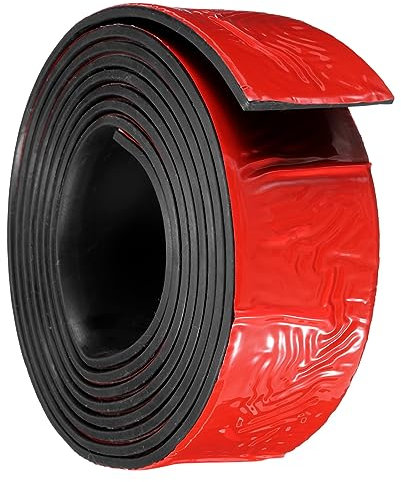 sourcing map Tiras Adhesivas Goma, 50mm (W) x3mm(T) x2.5m(L) Láminas Goma Neopreno Sólido Rollos con Revestimiento Adhesivo para Juntas Sellados Almohadillas Artesanías