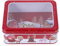 jojofuny Weihnachten Metalldose Keksedose Blechdose Plätzchendose Gebäckdose Weihnachtsdose mit Sichtfenster Weihnachtsbaum Muster Metallbox Aufbewahrungsbox für Weihnachten