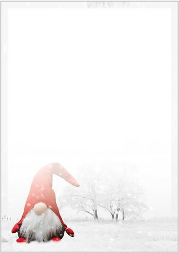 Briefpapier Wichtel DIN A4 - Papier Weihnachten - 20 Blatt - Motiv Nr. 011 | 100g/m²