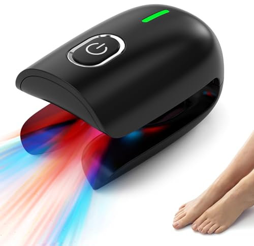 Nail Fungus Treatment Laser Device, Fungus Laser Cleaning Device for Damaged Discolored Thick Toenails Fingernails & Onychomycosis (470nm*2+660nm*2+905nm*1)