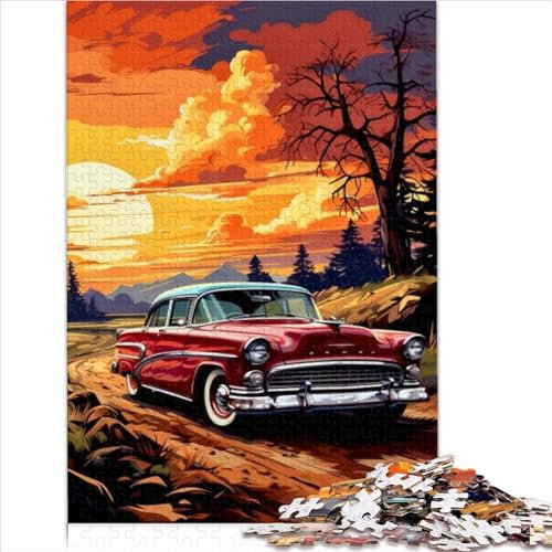 A Classic red Racing car Easy Adult Jigsaw Puzzles 1000 Pieces Puzzle Wooden Jigsaw for Adults Puzzle Gifts as Gifts for The Whole Family and The 1000pcs（50x75cm）