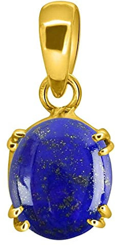 Tongari 8,25 Ratti / 7,00 Karat Lapislazuli vergoldeter Anhänger/Medaillon, frei, Edelstein, Lapislazuli, Free, Edelstein, Lapislazuli