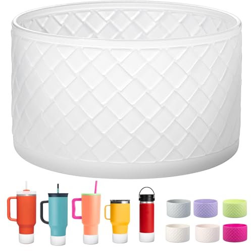 Silicone Boot for Stanley, Cup Cover for Stanley 30 oz Quencher, Silicone Bottom for Stanley 40 oz Cup, Bottom for Stanley Cup, Accessories Boot, Anti-Slip Silicone Sleeve (Clear)