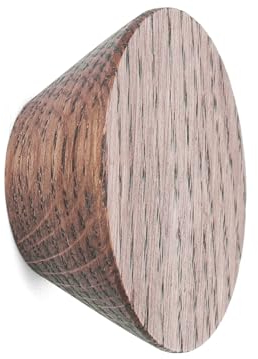 TOROS STORE 6 Pack Wood Cone Cabinet Knobs (Brown) - 1 ½ Diameter Round Shape - Wooden Drawer Pulls for Doors, Dresser and Drawers, Kitchen Cabinet Door Handle