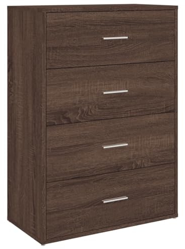 vidaXL Sideboard, Kommode mit Stauraum, Beistellschrank für Wohnzimmer Küche Flur, Anrichte Schrank Highboard, Modern, Braun Eiche-Optik Holzwerkstoff