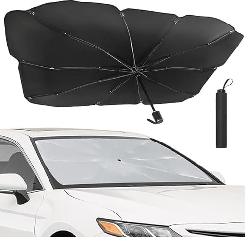 Parasol Coche para Volvo XC60 2017-2021,Plegable Parabrisas Delantero Sombrilla Anti UV Rayos Protector Solar Fácil de Instalar Protección Solares Paraguas Accesorios Coche,L