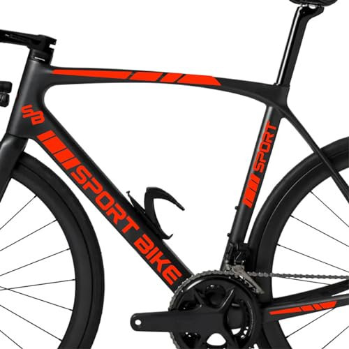 Kit mit 15 Aufklebern für Fahrrad, Universalrahmen, MTB, Mountainbike, Rennrad, Cross, Fat Bike, Downhill elektrisch, Rahmen Sport Bike, Artikelnummer 2401 (039 Neonrot)