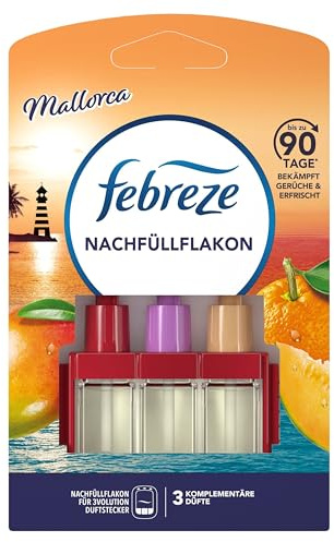 Febreze 3Volution Lufterfrischer-Starterset Mit Cleverer Programmierung Mallorca 20ml, 3 Sich Abwechselnde Düfte Bekämpfen Gerüche