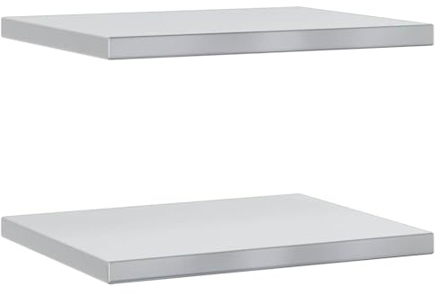 vidaXL Wandregale 2 STK. 50x40 cm Silbern Edelstahl