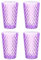 sourcing map Lot de 4 gobelets en plastique transparent incassable réutilisable pour café, lait, jus, violet
