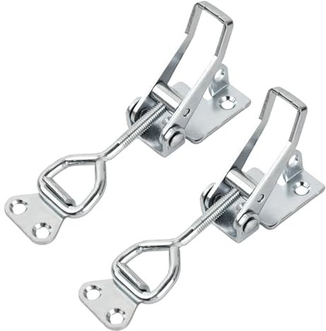 2 Pezzi Chiusura di Bloccaggio in Acciaio Inox, Chiusura a Leva Regolabile, Toggle Morsetto, Chiusura di Sicurezza, per Armadio, Porta Casse