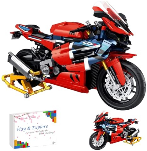 LIKLIKLINK Motorcycle Building Kits for CBR1000RR, 1017 Pieces MOC Motorcycle Model Building Set, Collectible Superbike Construction Gift for Men Adults, Compatible with Major Brand