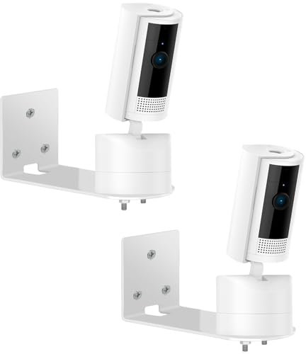 2 Pack Kamera Wandhalterung Halterung Kompatibel mit Ring Pan-Tilt Indoor Camera, Metall Deckenhalterung Halterung Ständer, Wand Halterung Montagehalterung Robust und Langlebig (Weiß)